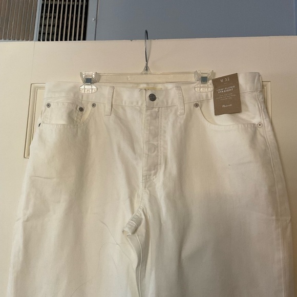 Madewell Low-Slung Straight Jeans Tile White Size 32 NWT Nautical Preppy Classic - Picture 6 of 13